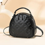 Oval PU Leather Shoulder Bags for Women Casual Solid Female Handbag
