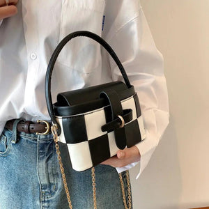 Women Plaid Crossbody Bag Flap Chain Shoulder Bags Lady Messenger Bag
