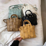 Knitting Woven Bag Handbag Portable Large Capacity Tote Shoulder Messenger Bag