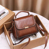 Vintage Solid Women Shoulder Bag Large Capacity PU Leather Crossbody Bag