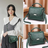 Vintage Solid Women Shoulder Bag Large Capacity PU Leather Crossbody Bag