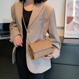 INS Women Chain Messenger Bags Pink Evening Clutch Plaid Axillary Bags