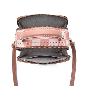 Summer PU Leather Women Shoulder Bag Plaid Female Crossbody Bag