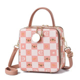 Summer PU Leather Women Shoulder Bag Plaid Female Crossbody Bag