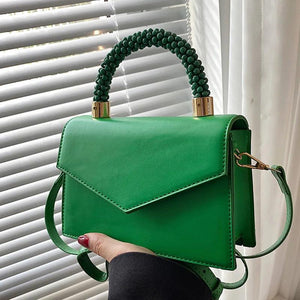 Green Orange Crossbody Bag PU Leather Messenger Bags Party Clutch