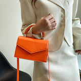 Green Orange Crossbody Bag PU Leather Messenger Bags Party Clutch