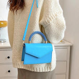 Green Orange Crossbody Bag PU Leather Messenger Bags Party Clutch