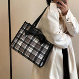 Classical Woolen Cloth Totes Bags Women Shoulder Handbags Bow Handbag