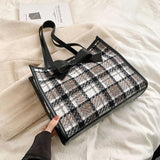 Classical Woolen Cloth Totes Bags Women Shoulder Handbags Bow Handbag