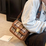 Classical Woolen Flap Bag Women Crossbody Lady Bag