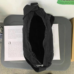 Teenager Canvas Sling Hobo Bag 90s Y2K Grunge Ita Medium Size Pouch