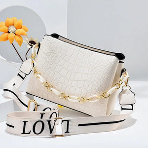 Stone Pattern Chain Shoulder Cross-body Bag