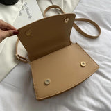 Plush Top-Handle Crossbody Bag Vintage PU Leather Handbag
