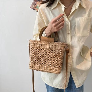 Straw Beach Handbag Summer Vacation Crossbody Bag