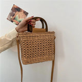 Straw Beach Handbag Summer Vacation Crossbody Bag