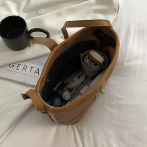 Retro Shoulder Bag Casual Bucket Crossbody Bags Solid Ladies Messenger Bag