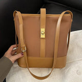 Retro Shoulder Bag Casual Bucket Crossbody Bags Solid Ladies Messenger Bag
