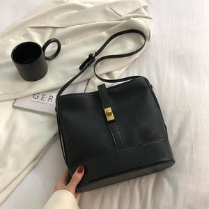 Retro Shoulder Bag Casual Bucket Crossbody Bags Solid Ladies Messenger Bag
