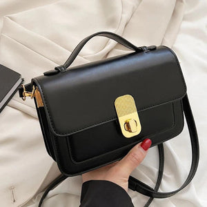 PU Leather Crossbody Bag Purple Short Handle Handbag Green Shoulder Tote