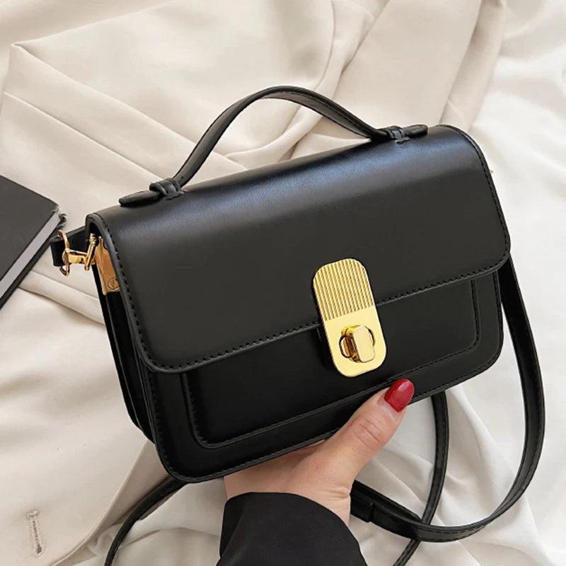 PU Leather Crossbody Bag Purple Short Handle Handbag Green Shoulder Tote