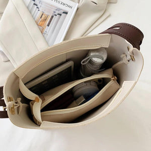 2PCS/SET Women's Shoulder Bags Soft Leather Messenger Crossbody Bag