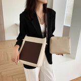 2PCS/SET Women's Shoulder Bags Soft Leather Messenger Crossbody Bag