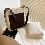 2PCS/SET Women's Shoulder Bags Soft Leather Messenger Crossbody Bag