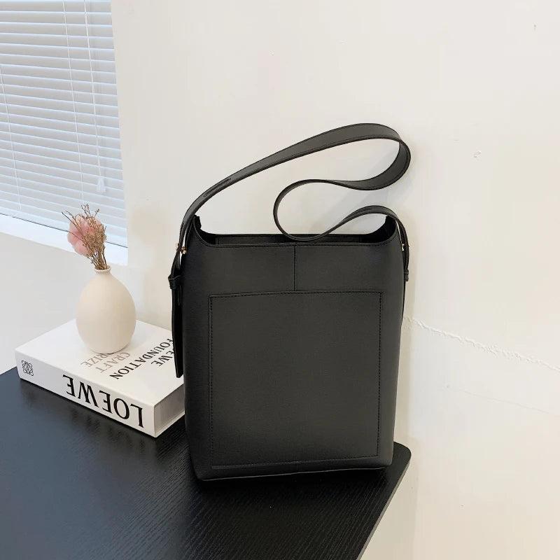 2PCS/SET Women's Shoulder Bags Soft Leather Messenger Crossbody Bag