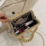 Women's Silver Green Chain Shoulder Bag PU Leather Handbag