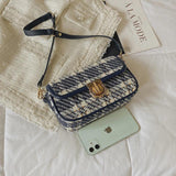 Retro Woolen Cloth Shoulder Bag for Women All-match Handbag Square Armpit Bag