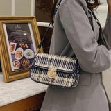 Retro Woolen Cloth Shoulder Bag for Women All-match Handbag Square Armpit Bag