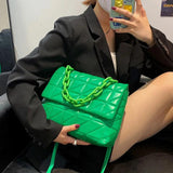 INS Women's Evening Clutch Chain Messenger Bags Thick Chain Shoulder Bags