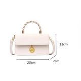 Small PU Leather Shoulder Bags for Women Square Messenger Bag Solid Flap