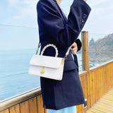 Small PU Leather Shoulder Bags for Women Square Messenger Bag Solid Flap