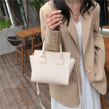 Solid Cowhide Handbags Small Totes Green Messenger Bags