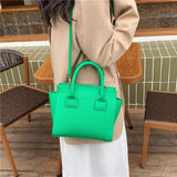 Solid Cowhide Handbags Small Totes Green Messenger Bags