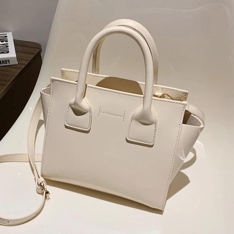 Solid Cowhide Handbags Small Totes Green Messenger Bags