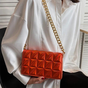 Women Flap Crossbody Bag Orange Handbag Totes Party Clutch