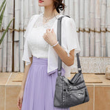 Soft Leather Handbag Purse Women Bag Multi-pocket Crossbody Shoulder Bag