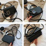 Women Shoulder Bags Hasp Crossbody Bags Solid Black/White/Pink/Red Bolsa