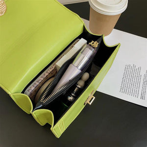 Small Square Shoulder Bag Chain Leather Messenger Bag Pure Ladies Handbags