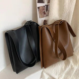Summer Women's Shoulder Bag Large Capacity Soft PU Leather Rectangular Tote Bag