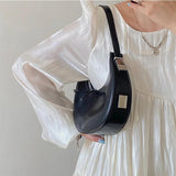 Women Handbags PU Leather Underarm Shoulder Bag Girl's Zipper Purse