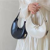 Women Handbags PU Leather Underarm Shoulder Bag Girl's Zipper Purse