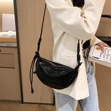 Hobos Crossbody Shoulder Bag Half Moon Zipper Red Messenger Bags