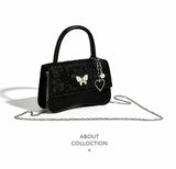 Vintage High-grade Small Square Bag Women Butterfly Chain Messenger Bag