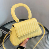 Women Yellow Orange Shoulder Bags Pu Leatehr Flap Crossbody Bag