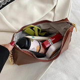 Women's PU Leather Chain Axillary Bags Ladies Solid Handbags And Purse