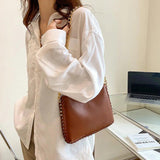 Women's PU Leather Chain Axillary Bags Ladies Solid Handbags And Purse