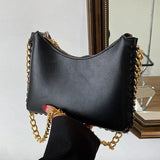 Women's PU Leather Chain Axillary Bags Ladies Solid Handbags And Purse